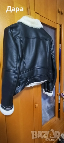 Дамско кожено яке М/L, снимка 6 - Якета - 52046725
