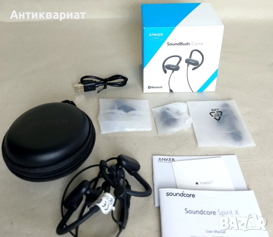 Безжични Bluetooth слушалки за спортуване Anker SoundBuds Curve