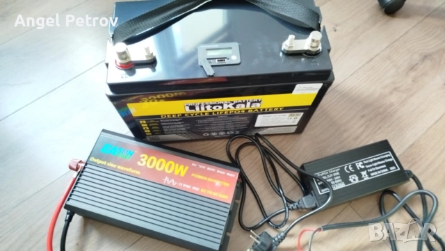 Lifepo4 батерия 180ah, инвертор чиста синусоида 3000w + зарядно 20А, снимка 1