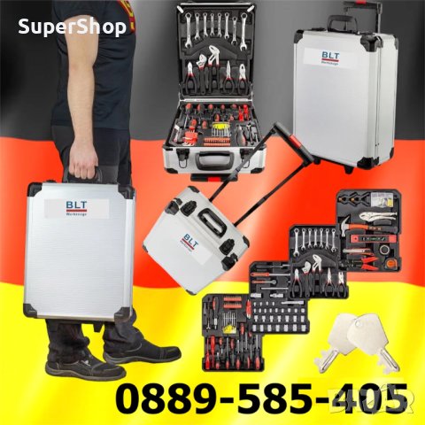 ТОП Метален Немски Куфар с Инструменти 1050 части гедоре ключове