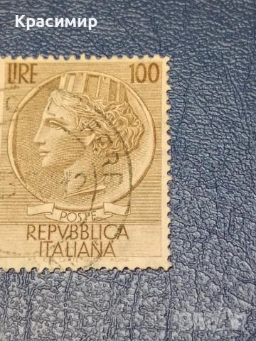 Винтидж ПОЩЕНСКА марка 100 лири, снимка 3 - Филателия - 53115208