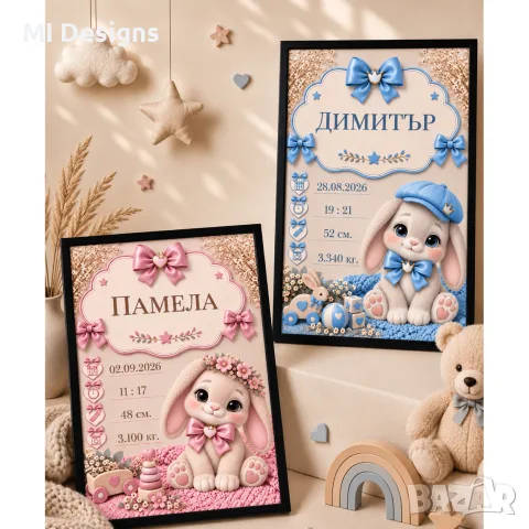 Бебешка визитка | Зайчета | Момче или Момиче