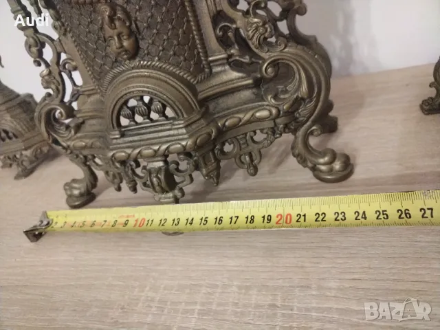 Комплект каминен часовник с два свещеника. , снимка 10 - Колекции - 48917253