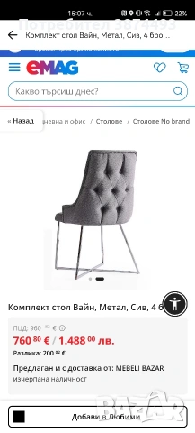 трапезни столове Вайн, снимка 3 - Столове - 53008073