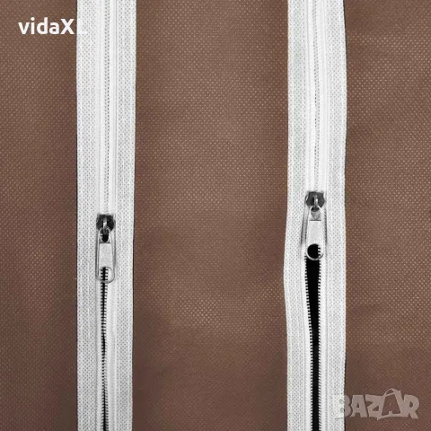 vidaXL Текстилен гардероб с отделения и летви, 45 x 150 x176 см, кафяв, снимка 8 - Гардероби - 56146356