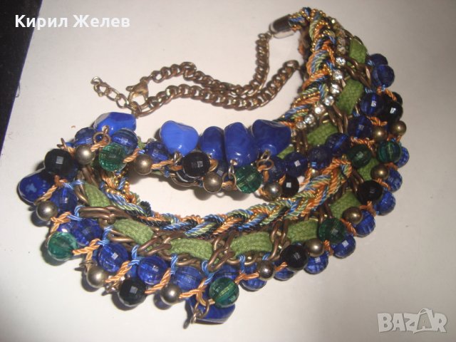 БЕРБЕРСКА ТРАДИЦИОННА ОГЪРЛИЦА с ЛАЗУРИТ КРИСТАЛИ и ЦИРКОН РЪЧНА ИЗРАБОТКА УНИКАЛНО ЕТНО-БИЖУ 12300, снимка 12 - Колиета, медальони, синджири - 30625297