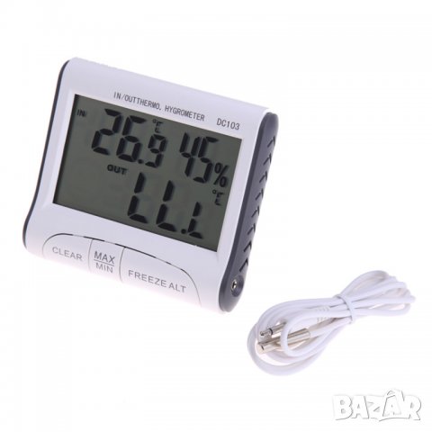 Влагомер-термометър за измерване в помещение и извън него, снимка 6 - Други - 34155727