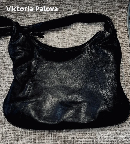 Черна кожена чанта, снимка 5 - Чанти - 50968531