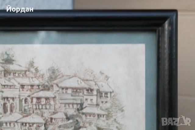 Стара картина ''Велико Търново'' 1997-ма г., снимка 7 - Картини - 47895318