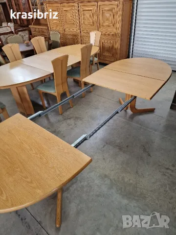 Масивна Трапезна Разтегателна Маса-внос от Германия!, снимка 3 - Маси - 49916776