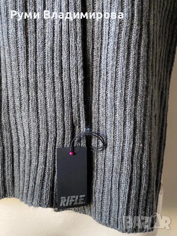 Сив шал Rifle с 50 % вълна, с етикет, снимка 4 - Шалове - 52787847