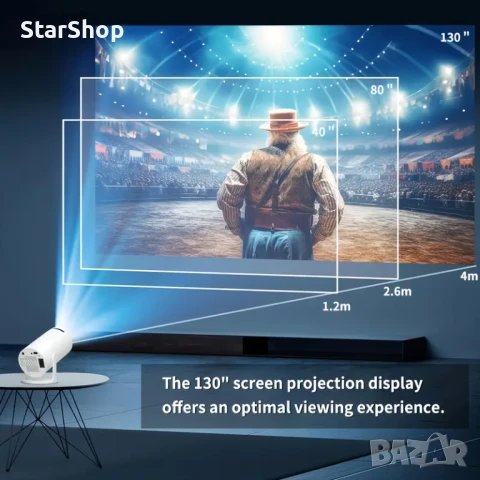 HY300 Смарт Прожектор с Android и WiFi 6 – 1080P HD, 180° ротация, снимка 4 - Друга електроника - 51121968