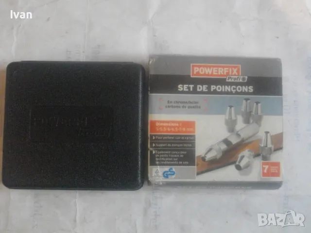 НОВ ОРИГИНАЛЕН НЕМСКИ КОМПЛЕКТ POWERFIX PROFI 7 БРОЯ СМЕНЯЕМИ ЗАМБИ ЗА ОТВОРИ 5-8мм ХРОМ-КАРБОНОВИ, снимка 4 - Други инструменти - 49766962