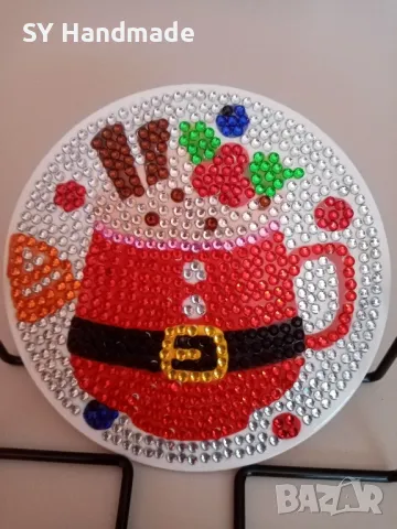 Сет диамантени подложки за чаши - 8бр, снимка 7 - Декорация за дома - 47902075