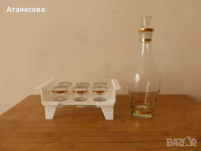 Стъклен сервиз за ракия 1970 г, снимка 12 - Сервизи - 50918134