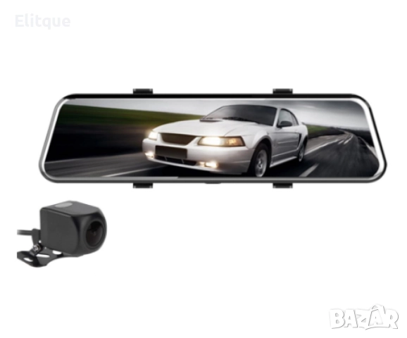 Видеорегистратор - огледало за автомобил с 10 инчов тъчскрийн и двоен запис, снимка 2 - Други стоки за дома - 52853895