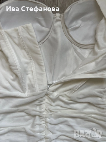 Нова етикет парти коктейлна официална бяла еластична рокля тип корсет , снимка 6 - Рокли - 37464869