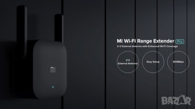 Повторител Repeater Xiaomi Mi Wi-Fi Range Extender Pro 802.11ac 2.4GHz 300Mbps 2x Външни Антени