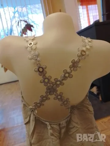 Потниче с цветя презрамки в светло сив цвят, снимка 6 - Потници - 48162593