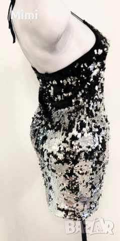 Елегантна рокля, двулицеви пайети М, снимка 5 - Рокли - 35172335