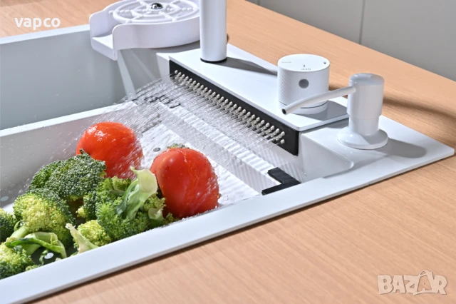 Бяла мултифункционална кухненска мивка 50см, снимка 9 - Мивки - 50954158