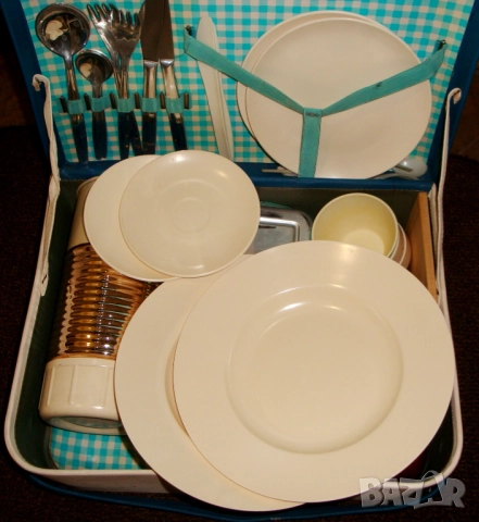 Ретро куфар за пикник LOTU -THUM 50-те, снимка 8 - Антикварни и старинни предмети - 52801976