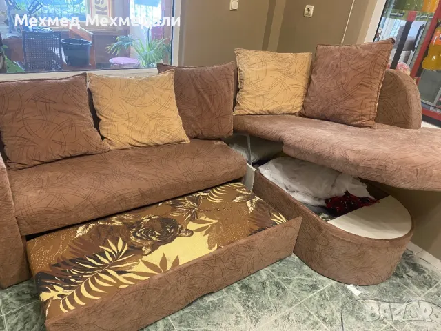 Ъгъл диван и два броя фотьоли , снимка 8 - Дивани и мека мебел - 47751237