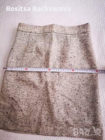 Бежева къса пола, S размер, снимка 4 - Поли - 30385232