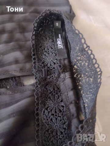 Елегантна черна блуза с дантела unica , снимка 5 - Блузи с дълъг ръкав и пуловери - 38270101