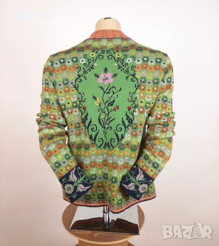 Ivko Jacquard Zip Cardigan- Оригинална дамска жилетка с цип размер 40 / L, снимка 4 - Жилетки - 53086809