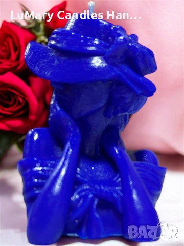 Свещ “ Синята дама”, снимка 2 - Декорация за дома - 53224836