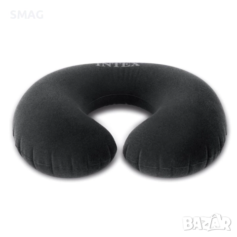 Велурена надуваема пътна възглавница антрацит 36x30x10 см_1220860, снимка 3 - Други - 52286628