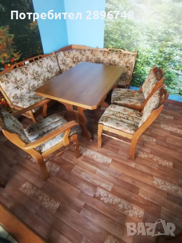Кухненски ъгъл с маса от масивно дърво , снимка 4 - Маси - 44168448