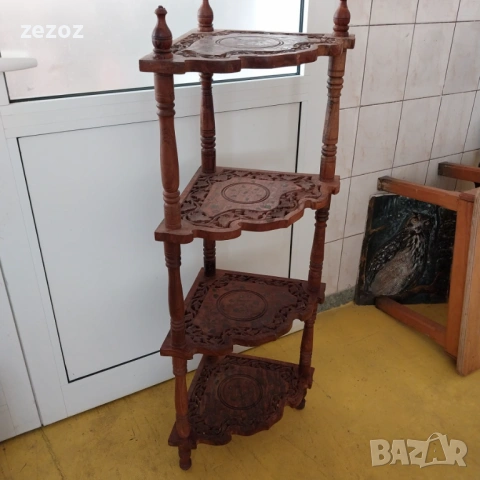 Етажерка ъглова масив манго, снимка 5 - Етажерки - 54104787