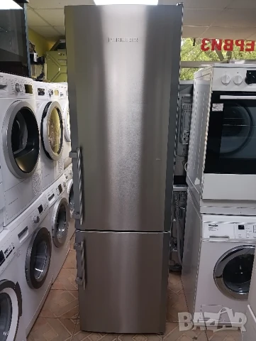 Иноксов комбиниран хладилник с фризер Liebherr с две години гаранция!, снимка 1