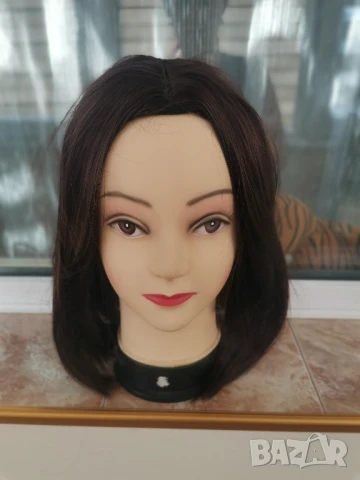Нова тъмно кестенява перука 35 см Боб стил без бретон - мод.22