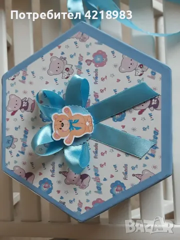 НАМАЛЕНО 40 ЛВ.Комплект за Кръщене "Мече", снимка 9 - Декорация - 49307650