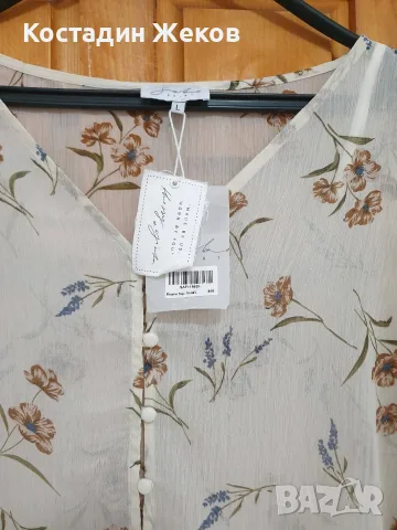 Нова със етикет. Дамска шифонена блуза с флорален принт от марката Sabo Skirt., снимка 3 - Ризи - 55806658