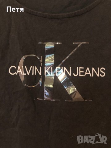 Calvin Klein Дамски черен къс потник, снимка 3 - Потници - 40823492