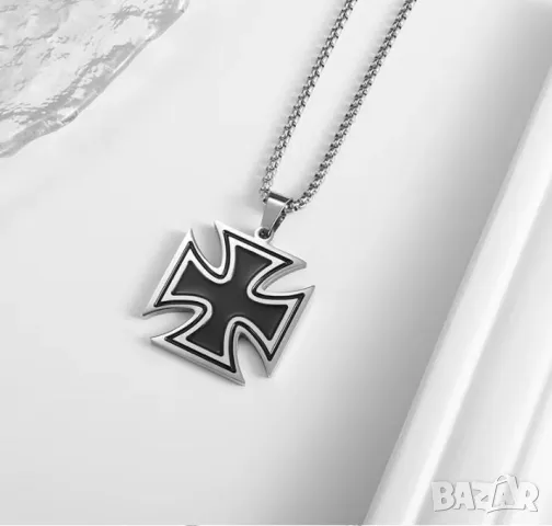 Рицар Тамплиер Колие Малтийски Кръст Stainless Iron Cross Pendant Necklace Knights Templar Commander, снимка 6 - Други ценни предмети - 50081778