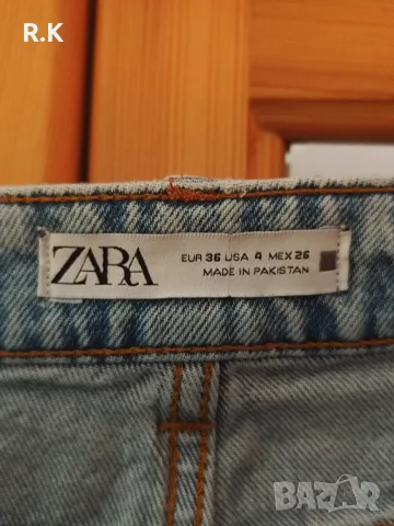 Дамски прави дънки Zara с висока талия, размер 36 (S), снимка 2 - Дънки - 55904089