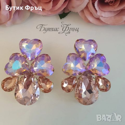 Обеци сърца, снимка 3 - Обеци - 38378958