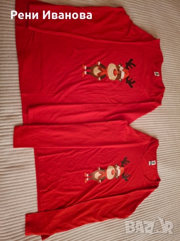 Коледни блузи за двойка, снимка 2 - Блузи с дълъг ръкав и пуловери - 52305192