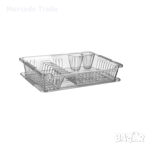 Сушилник Mercado Trade, За чинии, За кухня, Пластмасов, Прозрачен