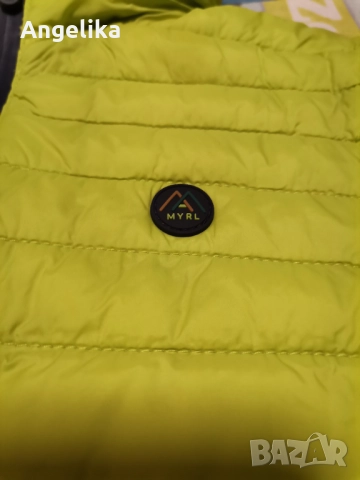 Mayoral  Зимно яке с капитониран ефект, Лайм / Тъмносин, 116 см. Standard, снимка 3 - Детски якета и елеци - 51781362