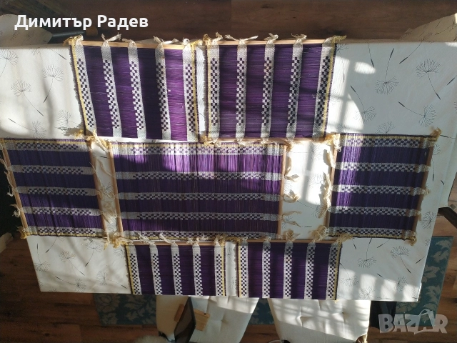 РЕТРО ПОДЛОЖКИ ЗА СЕРВИР. ТРИШЛАЙФЕР ХРАНА НА МАСА--НА БАМБУКОВА ОСНОВА ПАМУЧНО ТЪКАНИ--РАЗНИ ВИДОВЕ, снимка 2 - Антикварни и старинни предмети - 52920528