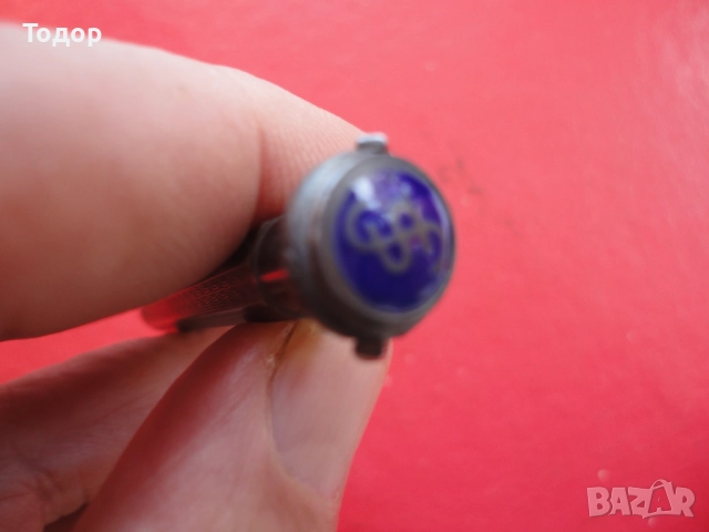 Уникален сребърен молив с емайл Art Nouveau 800, снимка 4 - Колекции - 52849468