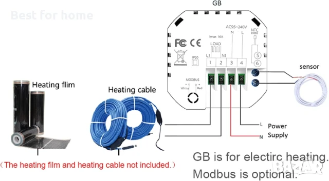 Интелигентен термостат,със сензорен екран, гласово управление за бойлер, снимка 5 - Друга електроника - 50916375