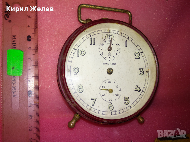 JUNGHANS MADE in GERMANY Стар КОЛЕКЦИОНЕРСКИ МЕХАНИЧЕН НЕМСКИ БУДИЛНИК от ЦАРСКО ВРЕМЕ ЮНГХАНС 43689