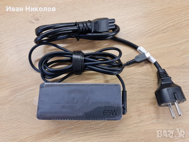 Зарядно лаптоп Lenovo 65W Type C оригинал, снимка 1 - Кабели и адаптери - 42099176